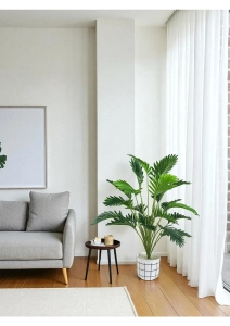 Yapay Ağaç Areka Palmiye 24 Yaprak 90CM Plastik Saksıda Yapay Salon Çiçeği Ev Dekorasyon Hediye Çiçek